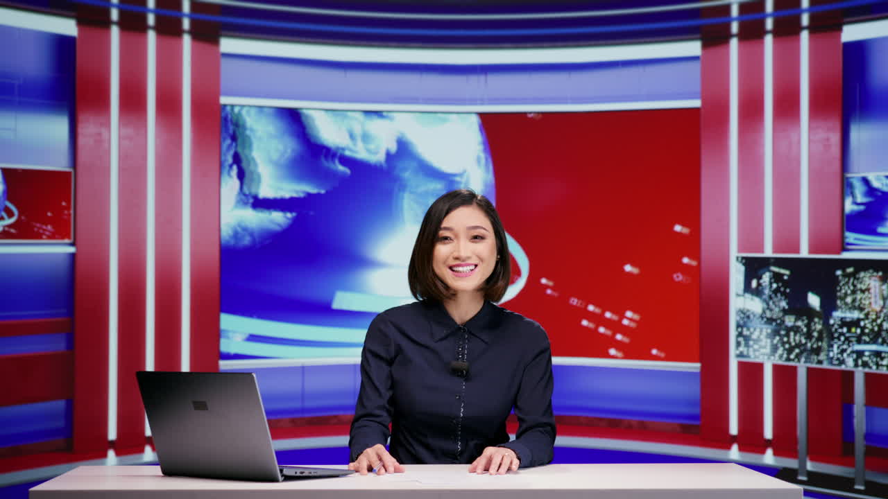 미디어 방송사가 사건에 대해 이야기합니다.