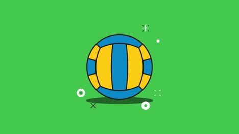 simple animation with rolling volleyball ball in flat design style. seamless loop sport ball motion graphic