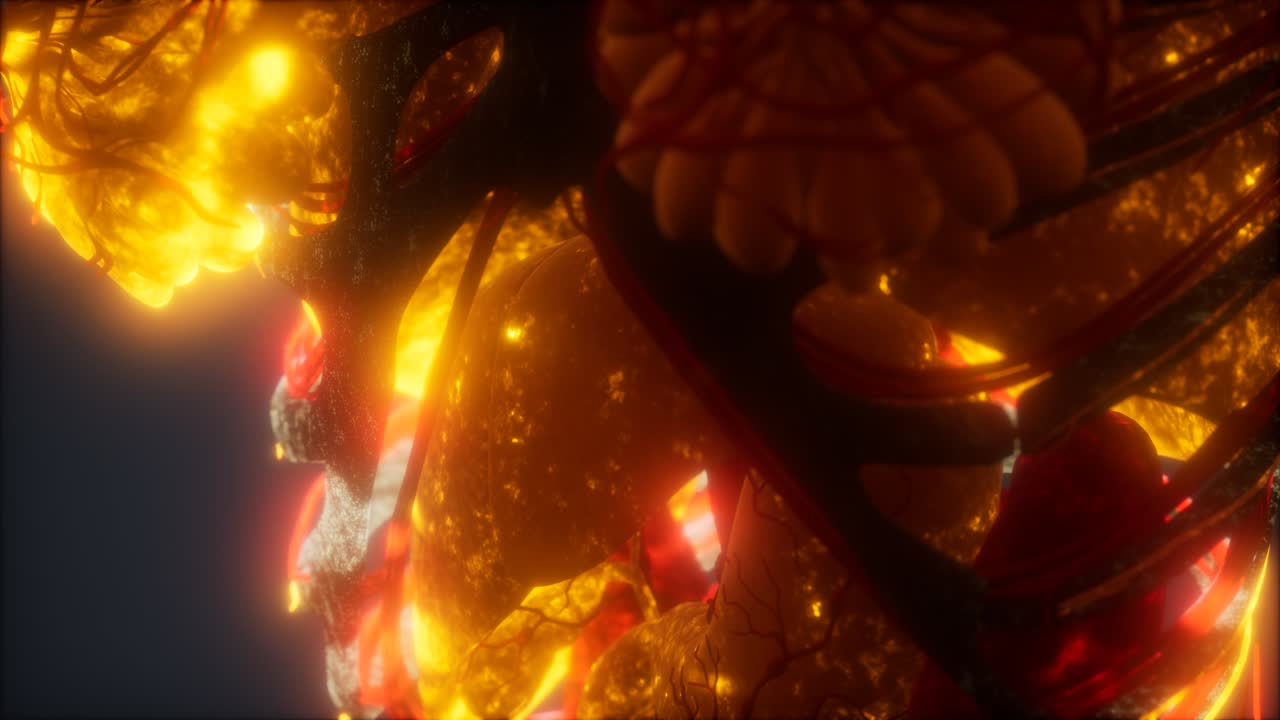 animación médicamente precisa en 3d del corazón y los vasos sanguíneos