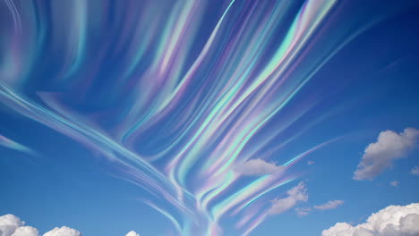 iridescent light phenomenon in blue sky
