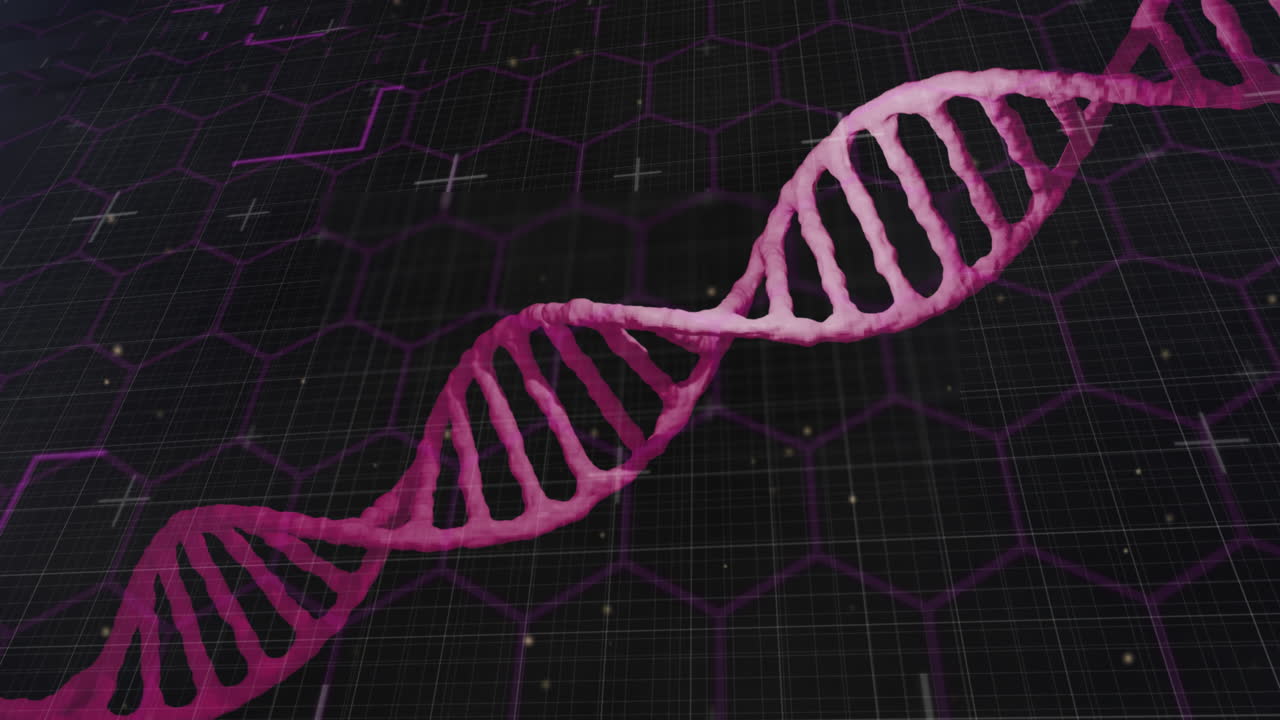 animación de formas sobre la hebra de adn