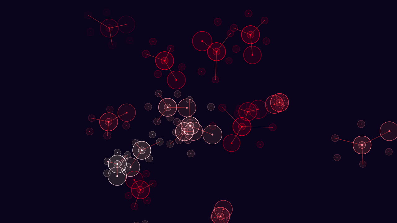 Motion abstract rings and circles with neon led light on black gradient