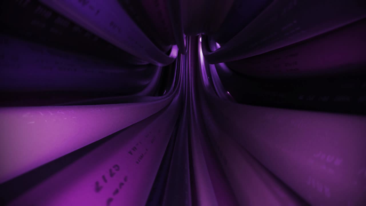 Wires cables fly through data internet power grid electric circuit fiber 4k