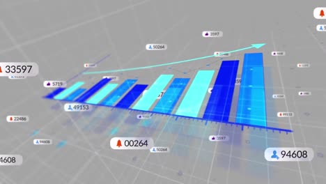 Animation-Sich-ändernder-Zahlen-In-Benachrichtigungsleisten-über-Dem-Diagramm-Vor-Grauem-Hintergrund