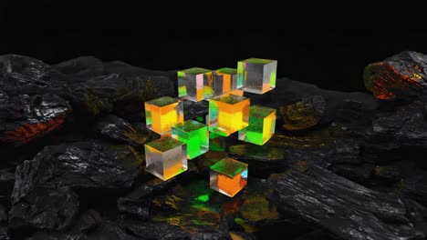cubos brillantes abstractos