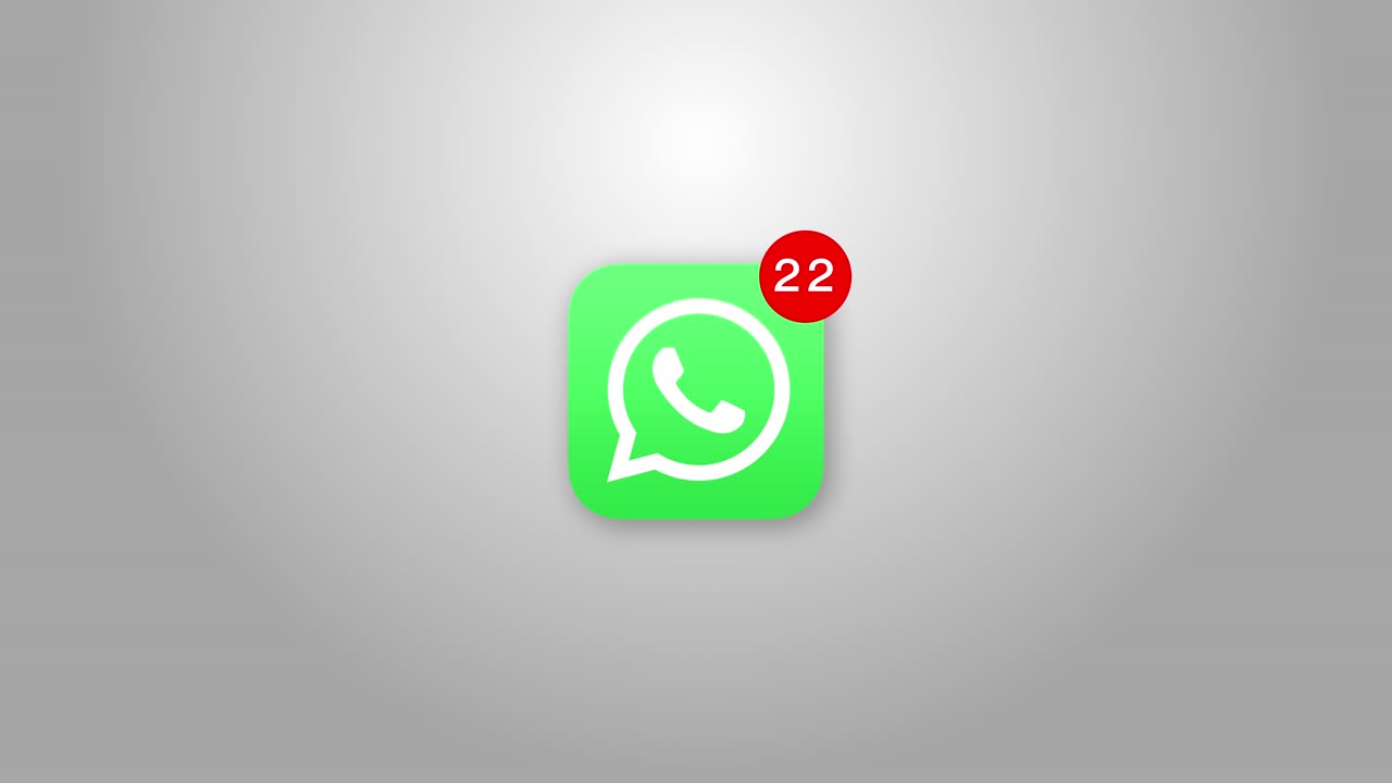 Whats app messanger logo icon with counter likes followers instagram 4k green screen loop animation