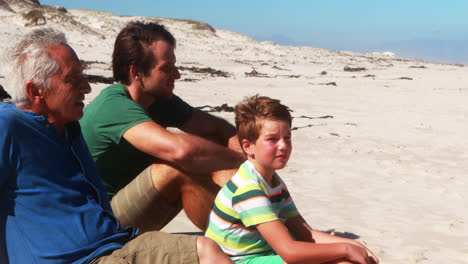 family enjoying together at the beach