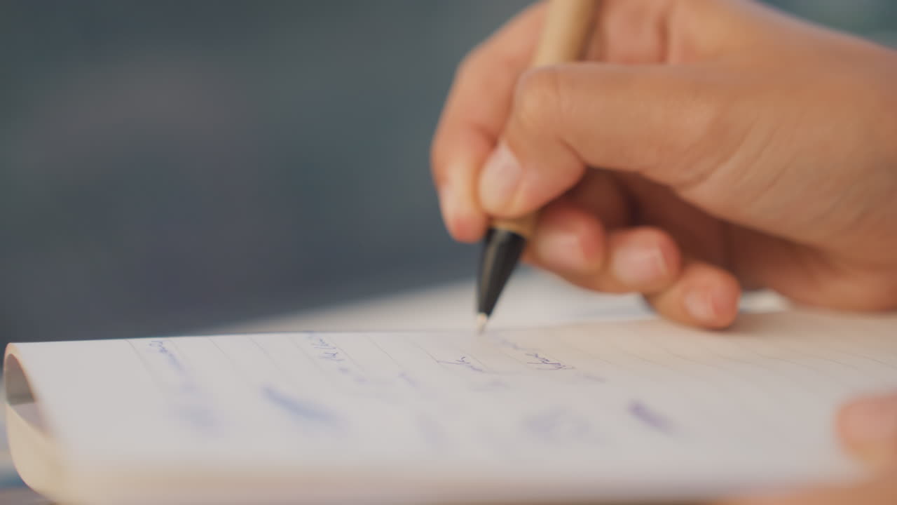 Person underskriver afgørende juridisk kontrakt. Nærbillede af hånd der underskriver officielt juridisk papir under møde. Person underskriver omhyggeligt formelt juridisk dokument i forretningsmiljø