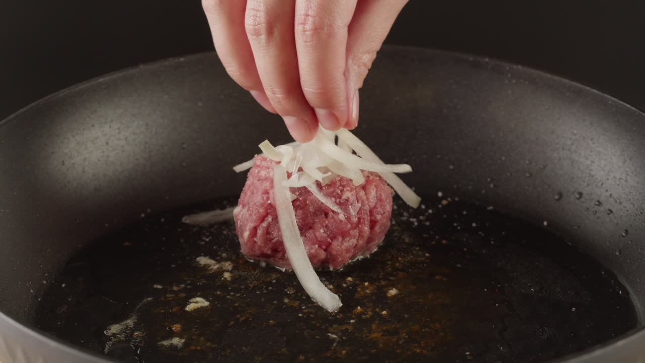 Making a Meatball with Onions