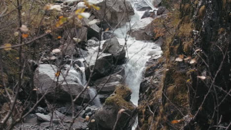 mountain stream waterfall in autumn