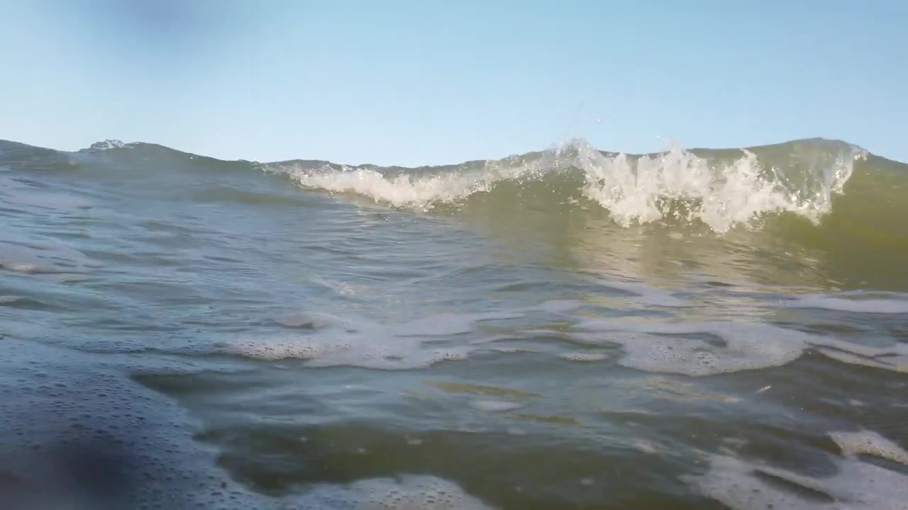 Sea wave on the beach in summer.