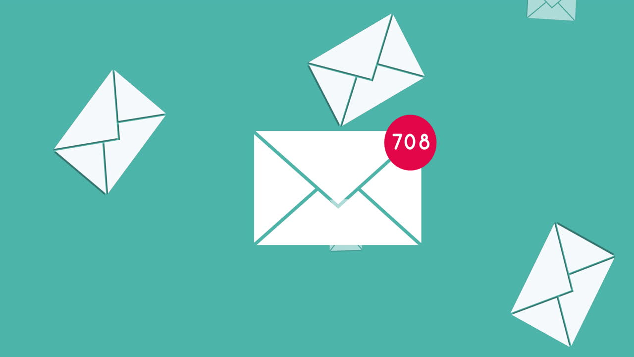 sobre de mensaje y números 4k