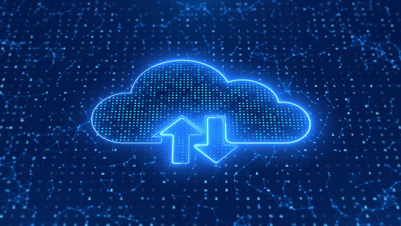 4k 3d cloud computing cloud services iot big data center loop backgrounds artificial intelligence