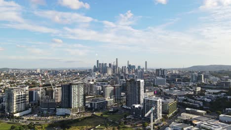 skyscrapers near the waterfront park at newstead suburb in brisbane, qld, australia