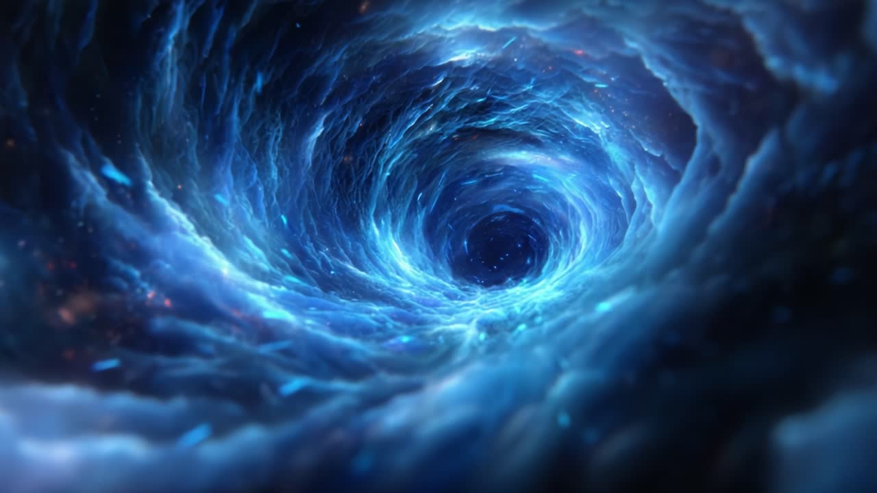 A Stunning Visual Journey Through a Cosmic Vortex: Exploring the Depths of Space with a Mesmerizing Whirlwind of Stars and Energetic Light Phenomena