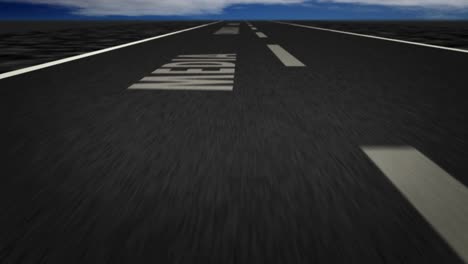 texto de comunicación de velocidad de vuelo en el bucle de la carretera