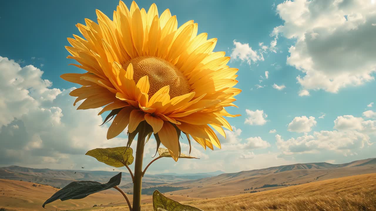 Sunflowers in a field under a bright sky