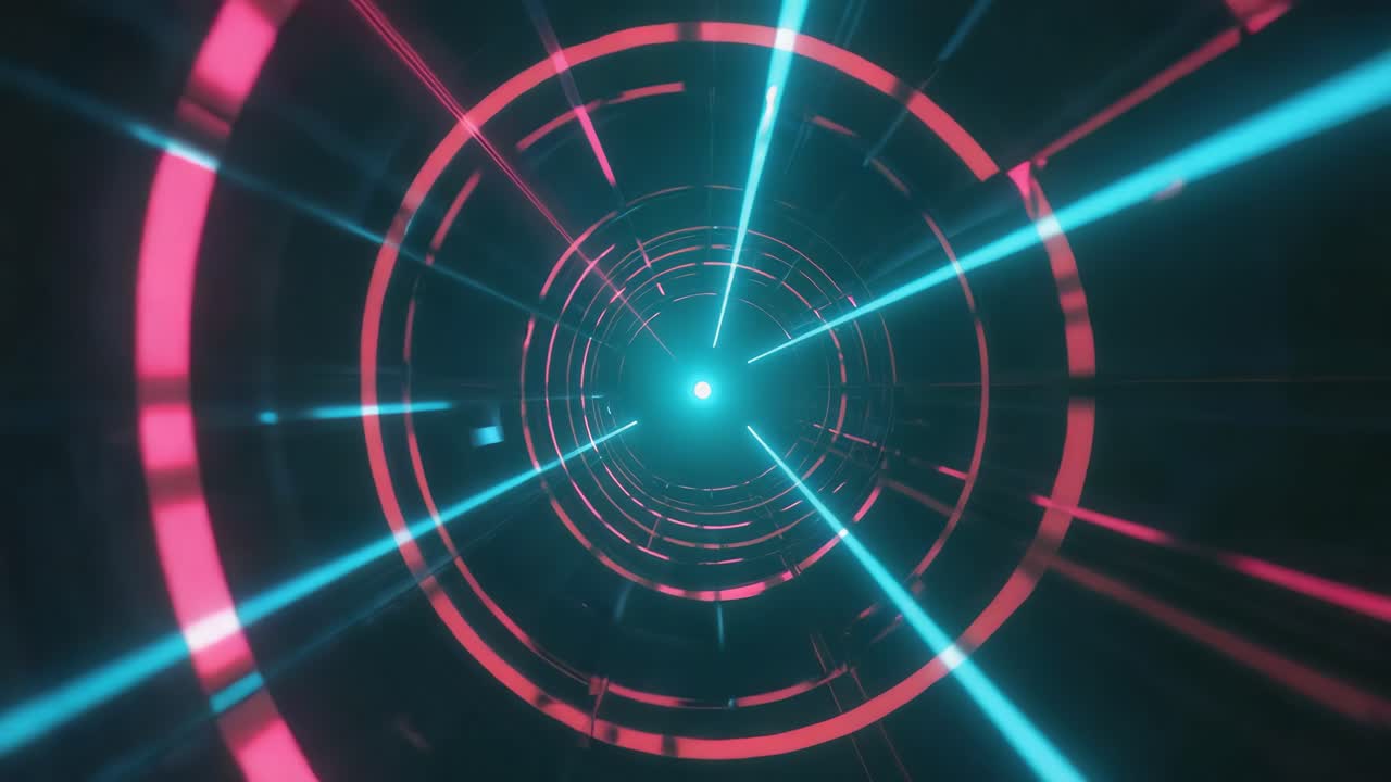 túnel abstracto con luces de neón