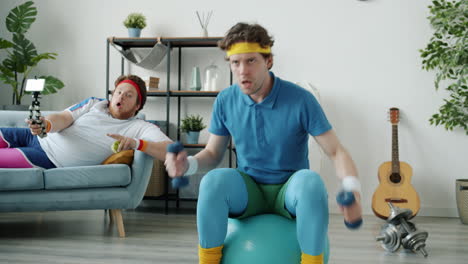 funny friends workout video at home
