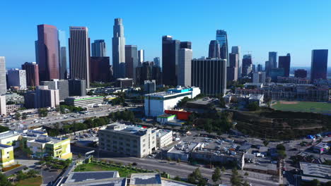 tilt up from buildings to downtown los angeles