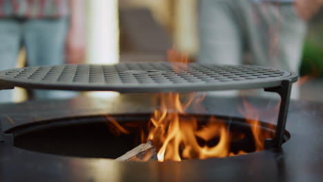 Close-up-view-of-fire-flame-in-backyard