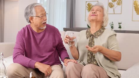 grandparents sharing a moment while taking medication