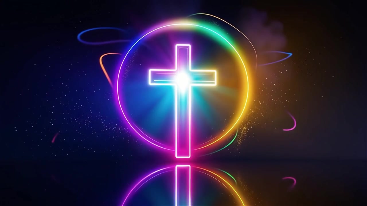 Christian Cross Heavenly Light Worship Background