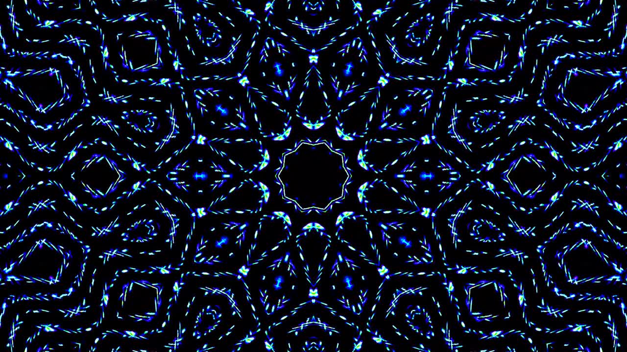 Abstract kaleidoscope shining beautiful smooth motion blue lines shining light arrangement
