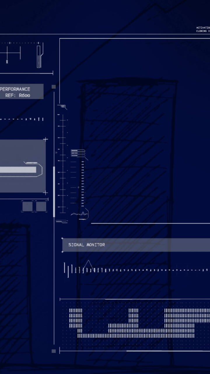 Animation of data processing on interface screen