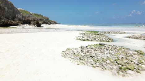 exotic beach mtende of tropical island on hi tide time