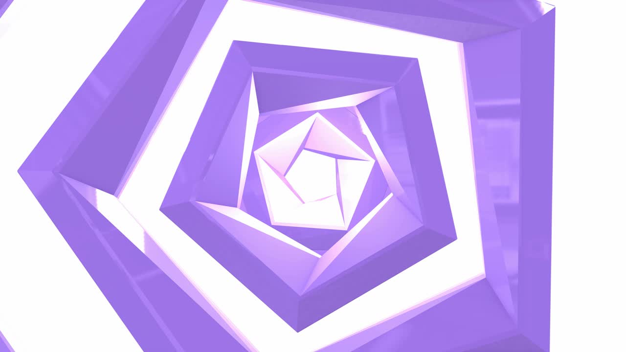 추상적인 파스텔 보라색 유리 육각형 애니메이션