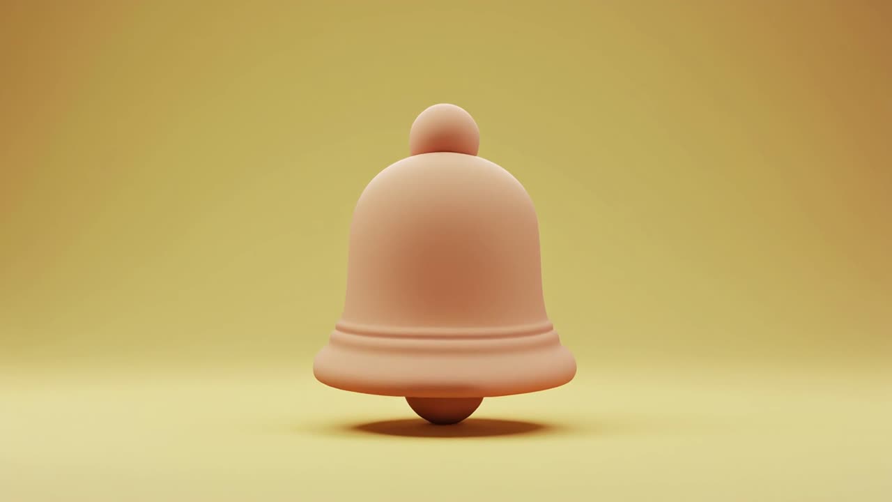Icona a campana 3D minimalista che si espande per la notifica