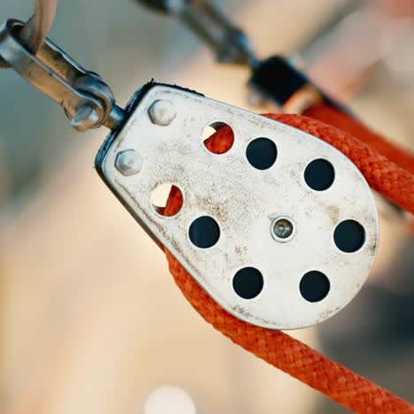 rigging with ropes and blocks on the yacht 3