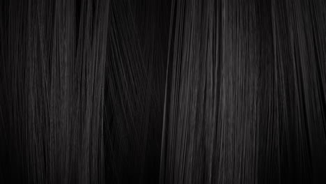 cabello negro oscuro con forma de onda, renderización en 3d.