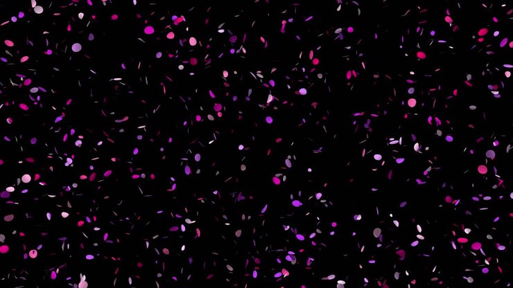 Pink and Purple Confetti on Black Background
