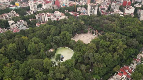 Aerial-showcase-of-Mexico-Park,-Condesa-and-Hipodromo,-CDMX-Real-Estate-hotspots