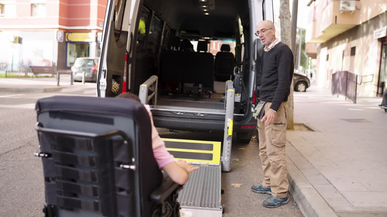 Assisting a person in a wheelchair with accessible transportation
