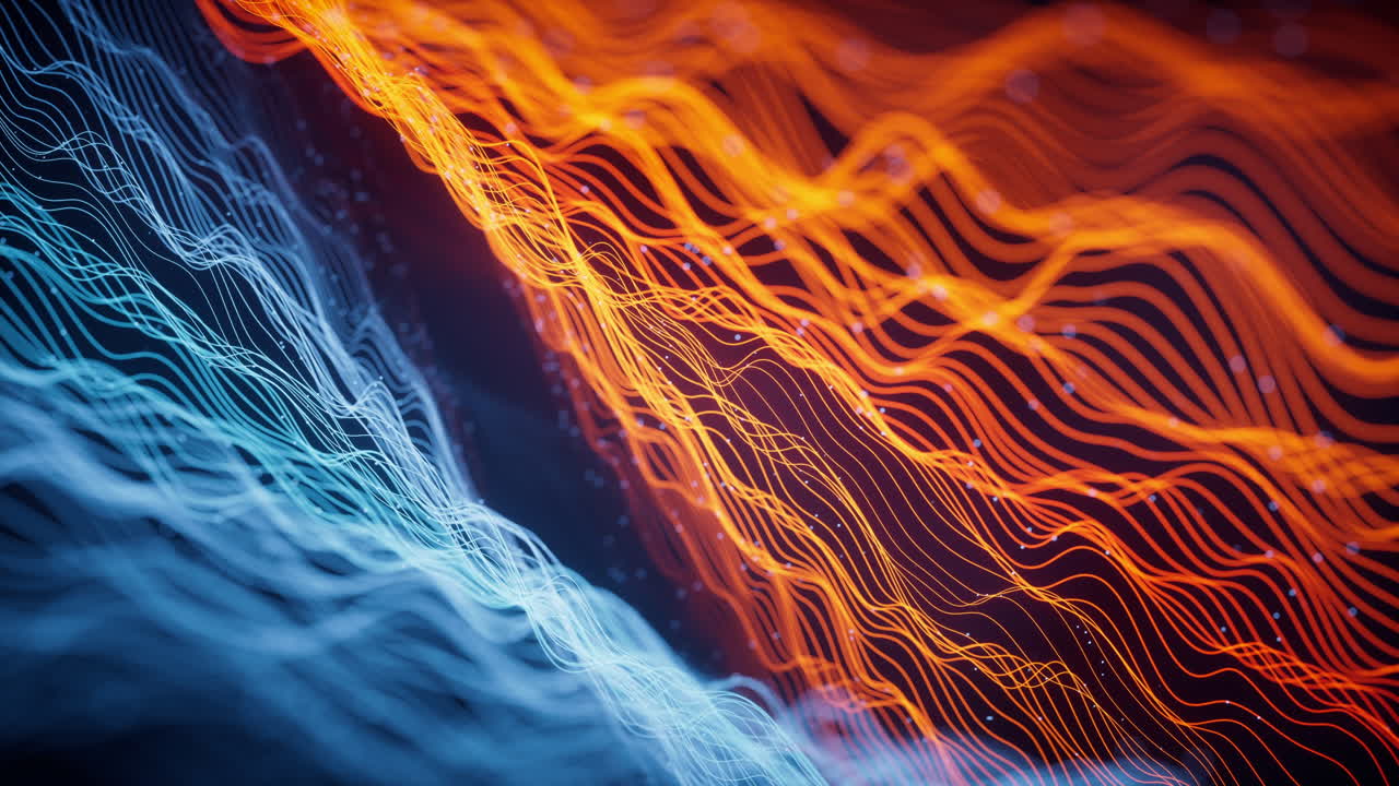 Flowing wave lines, curve pattern, 3d rendering.