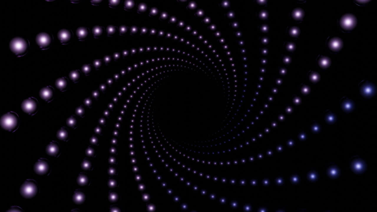 Abstract Spiral Tunnel of Glowing Dots