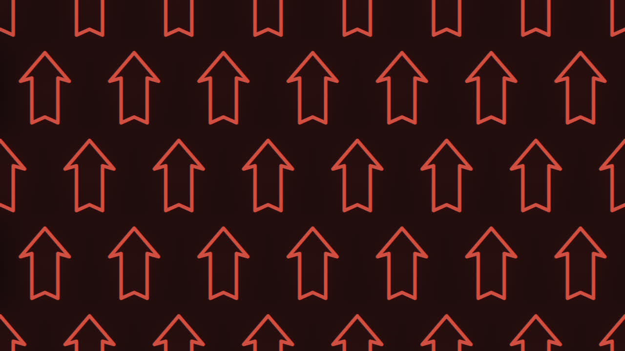 patrón dinámico de flecha roja en el diseño de azulejos de fondo negro con movimientos hacia arriba y hacia abajo