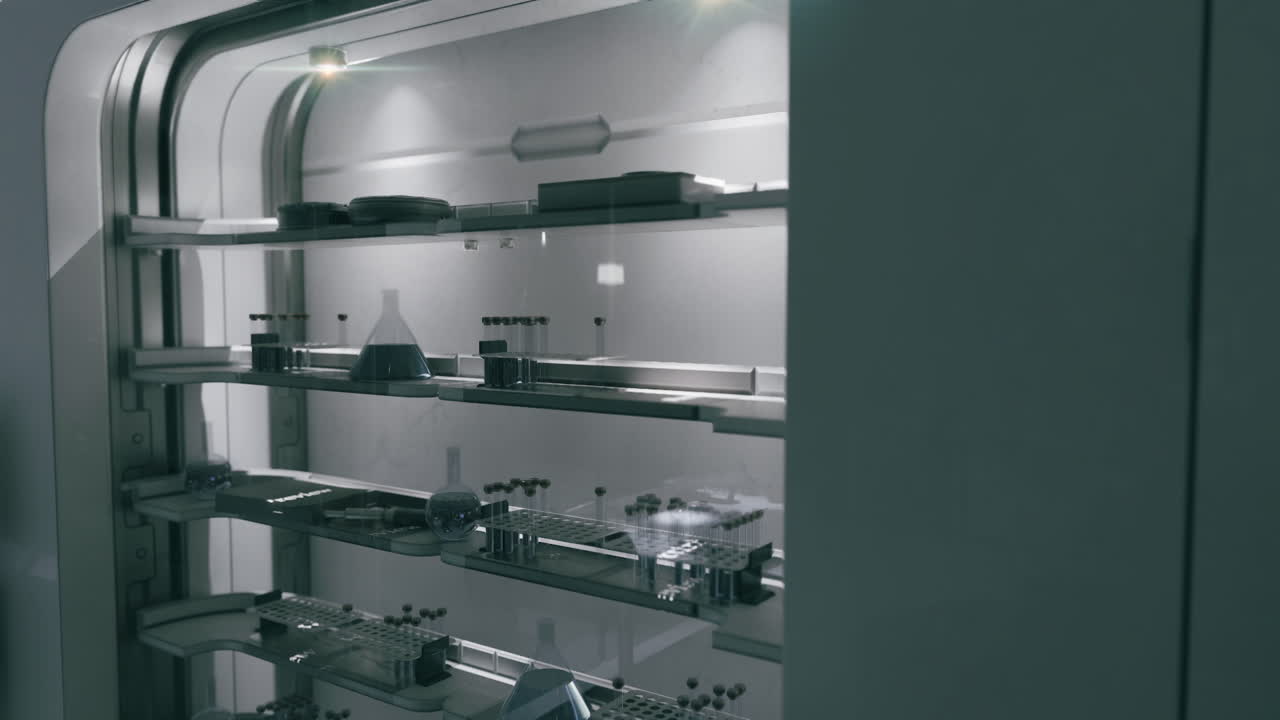 Laboratory interior showcasing various glassware and equipment in use
