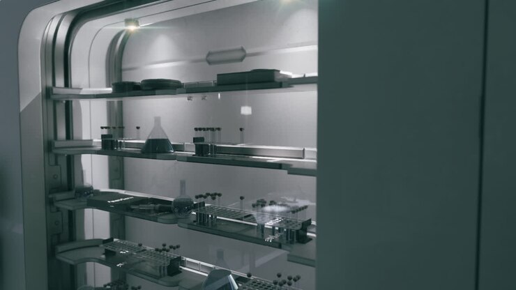 Laboratory interior showcasing various glassware and equipment in use