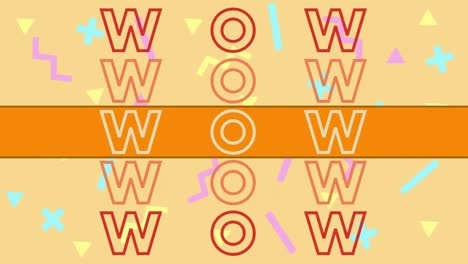 animación del texto wow sobre las formas