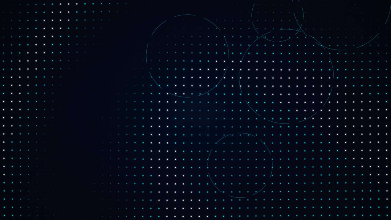 Abstract Digital Background with Pulsing Light Dots and Circles