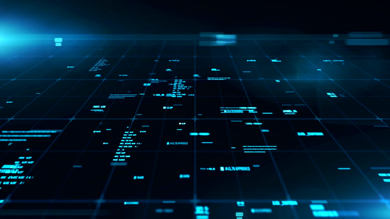 Abstract background of a cyberspace with information details movement.