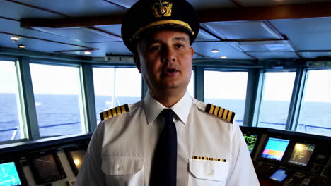ship captain on bridge