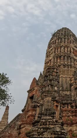 steady view of a historic temple\'s towering ruins