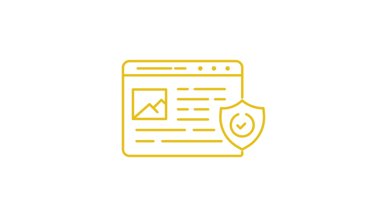 Animated Line Icon of Website Security and Data Protection