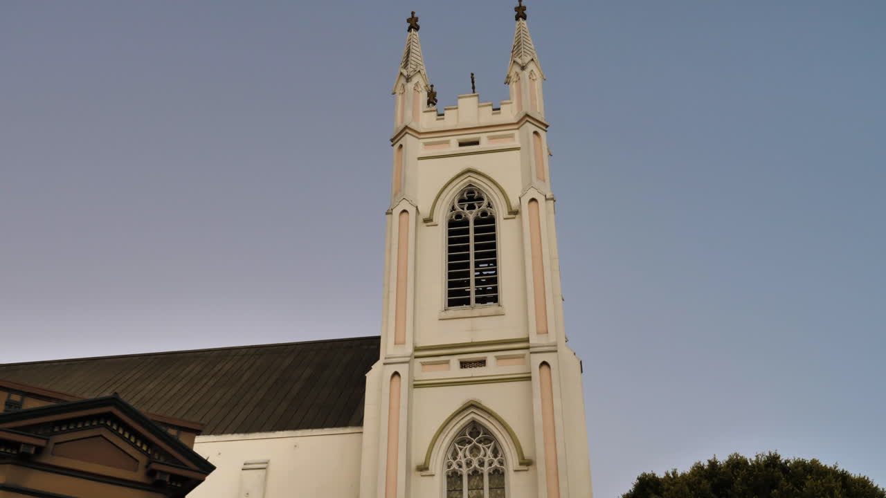 National Shrine of St. Francis of Assisi, Catholic Church in San Francisco, California USA, Street View After Sunset