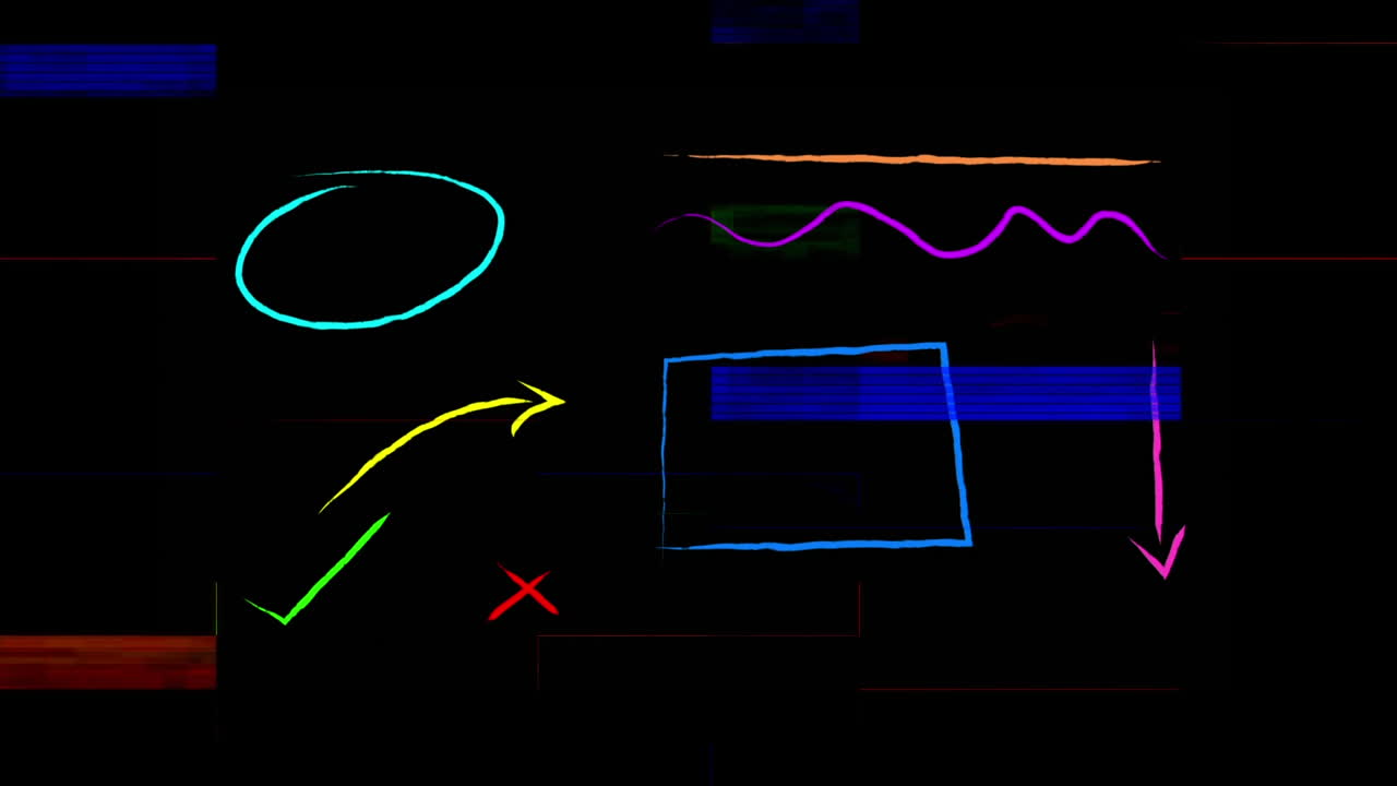 animación de burbujas de habla con espacio de copia, rectángulos parpadeantes e iconos en negro